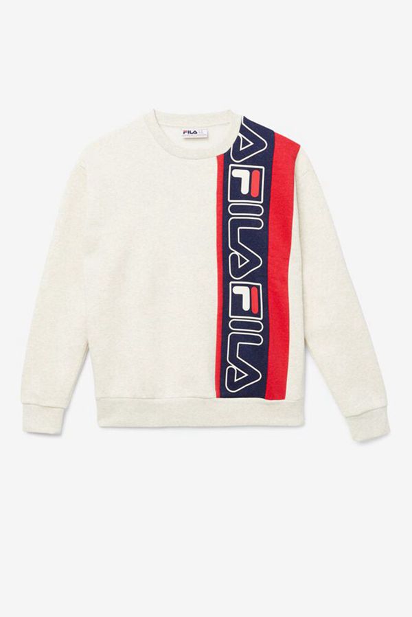 Moletons Fila Homem Azul Marinho/Vermelhas - Fila Powell Fleece Crewneck Loja Online Portugal,IOQL-0